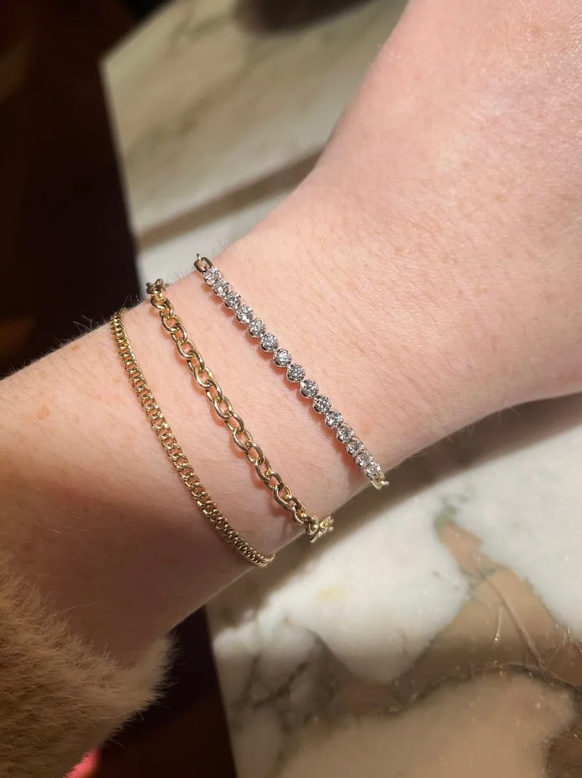 14k Gold Diamond Paperclip Bracelet