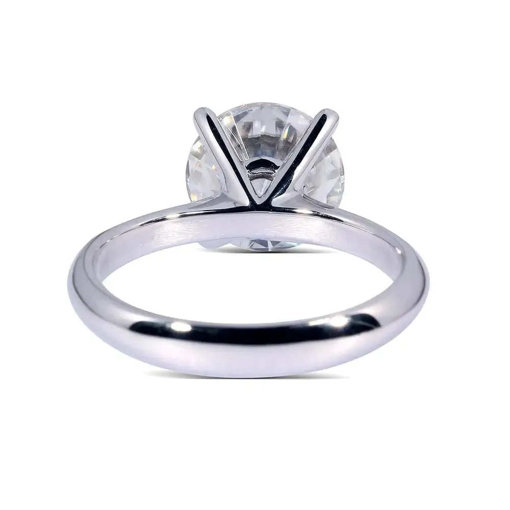 14k White or Yellow Gold Solitaire Moissanite Ring 2.5ct