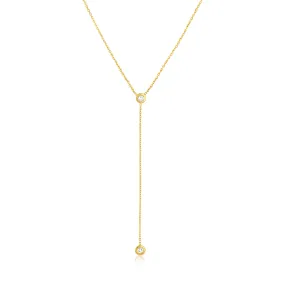 14k Zinnia Lariat Necklace