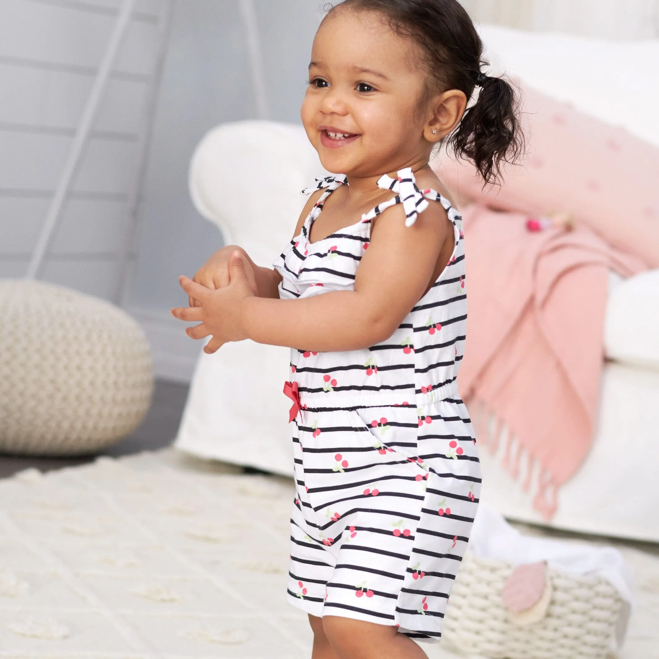 2-Pack Baby & Toddler Girls Cherry Kisses Rompers