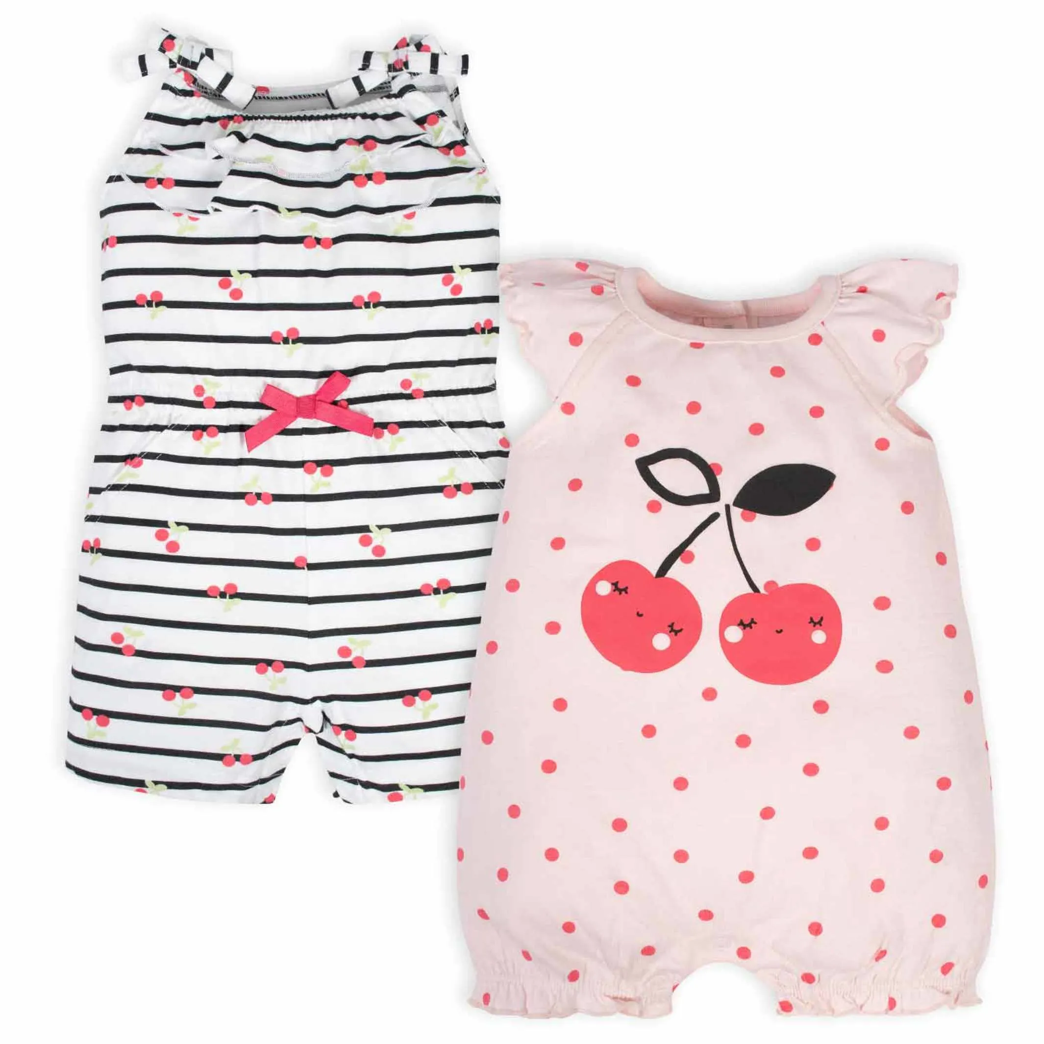 2-Pack Baby & Toddler Girls Cherry Kisses Rompers