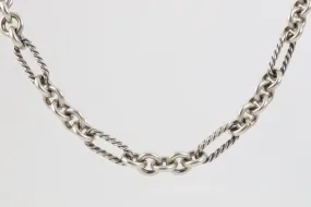 32" David Yurman 925 Silver & 18k Yellow Gold Double Cable Chain (83.92g.)