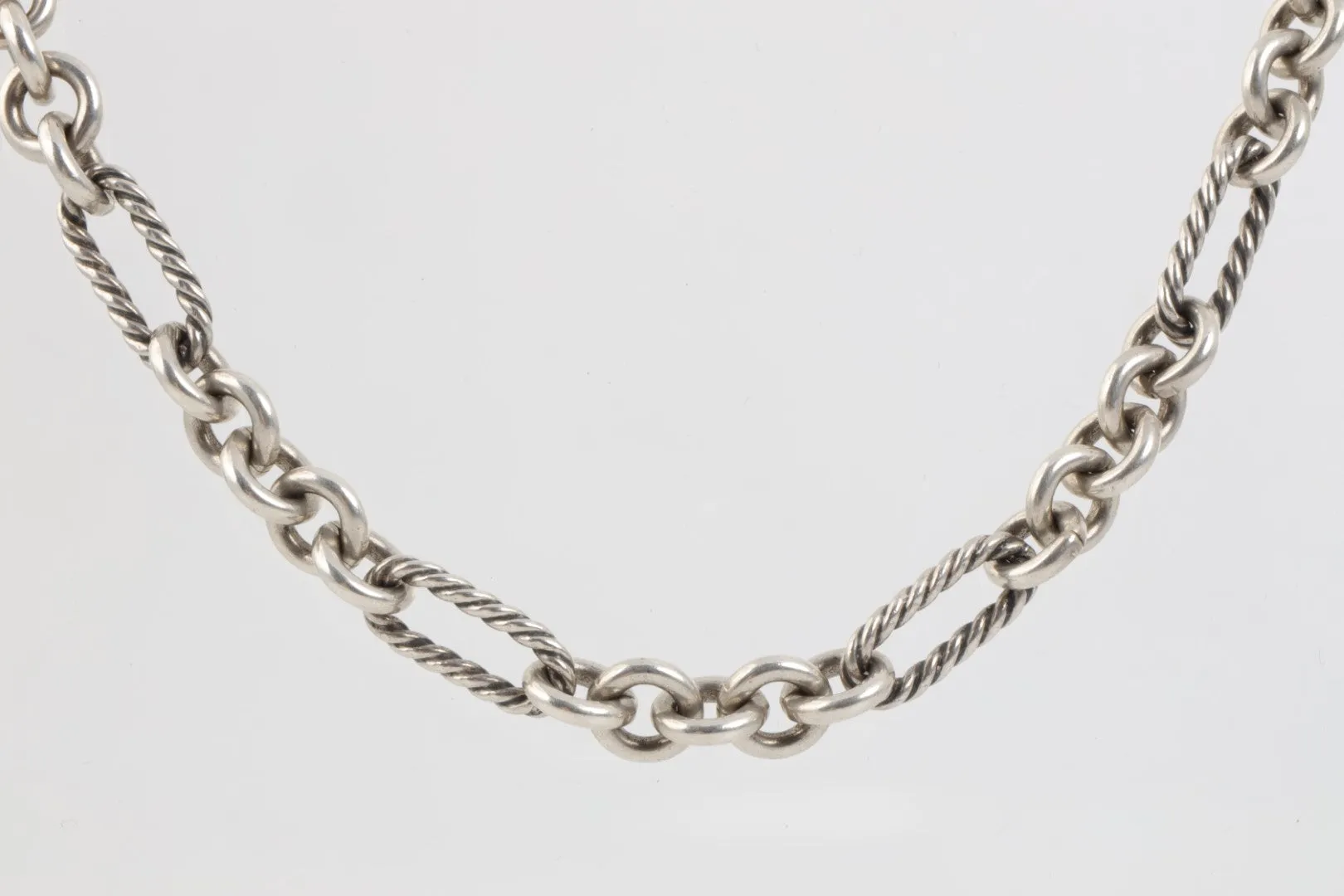 32" David Yurman 925 Silver & 18k Yellow Gold Double Cable Chain (83.92g.)