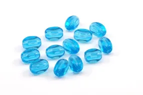 4 Pcs Czech Glass 13x7 Mm Sparkle Blue Nugget Beads Pc-31