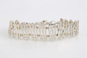 8" 925 Silver & 14k Yellow Gold Bracelet (17.94g.)