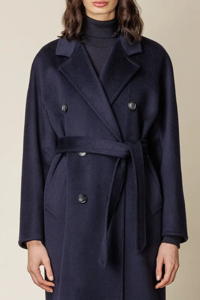 Adriana Wrap Coat - Navy Wool