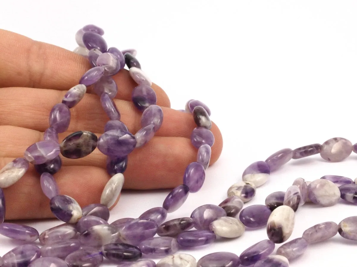 Amethyst 12x8mm Oval Gemstone Beads Full Strand 15.5 Inches G213