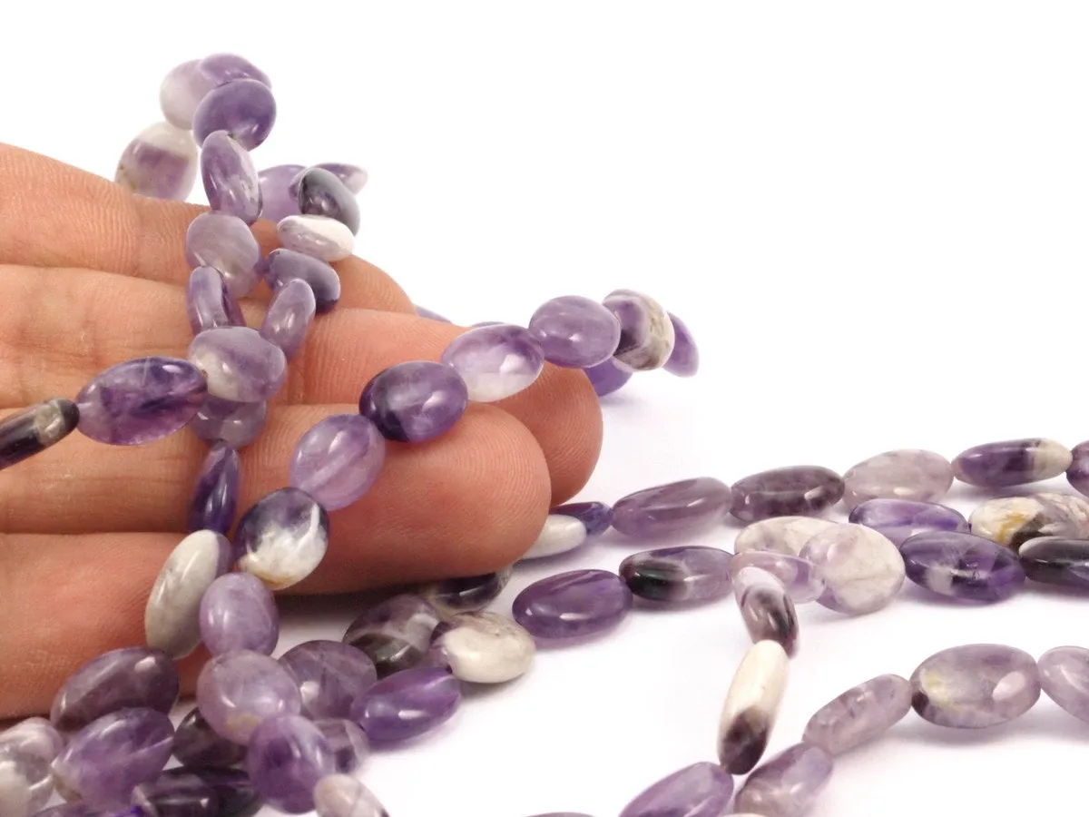 Amethyst 12x8mm Oval Gemstone Beads Full Strand 15.5 Inches G213