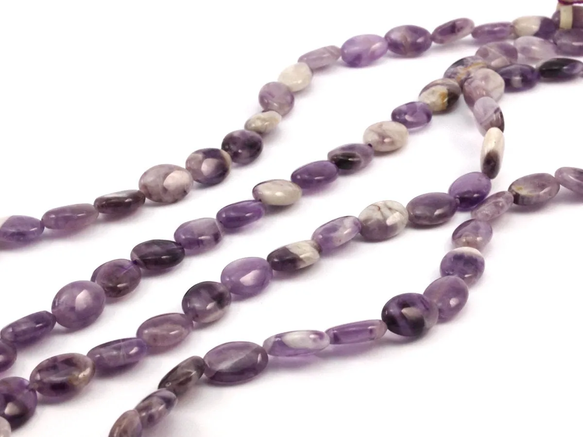 Amethyst 12x8mm Oval Gemstone Beads Full Strand 15.5 Inches G213