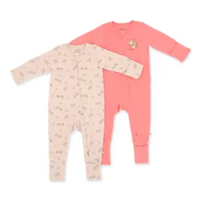 An Adventure Bamboo Zippy Baby Jumpsuit 2Pc Bundle (Brown)