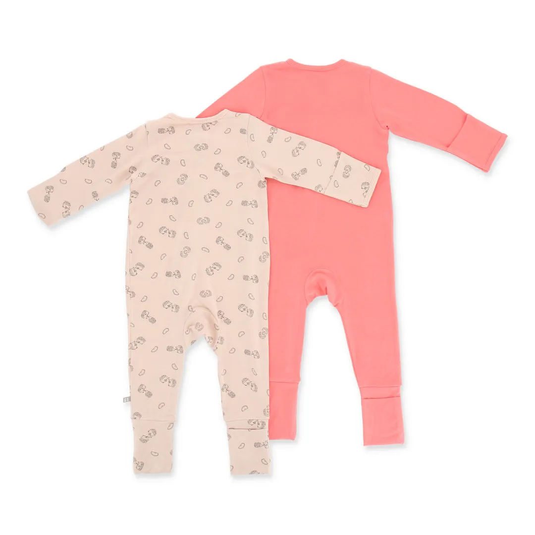 An Adventure Bamboo Zippy Baby Jumpsuit 2Pc Bundle (Brown)