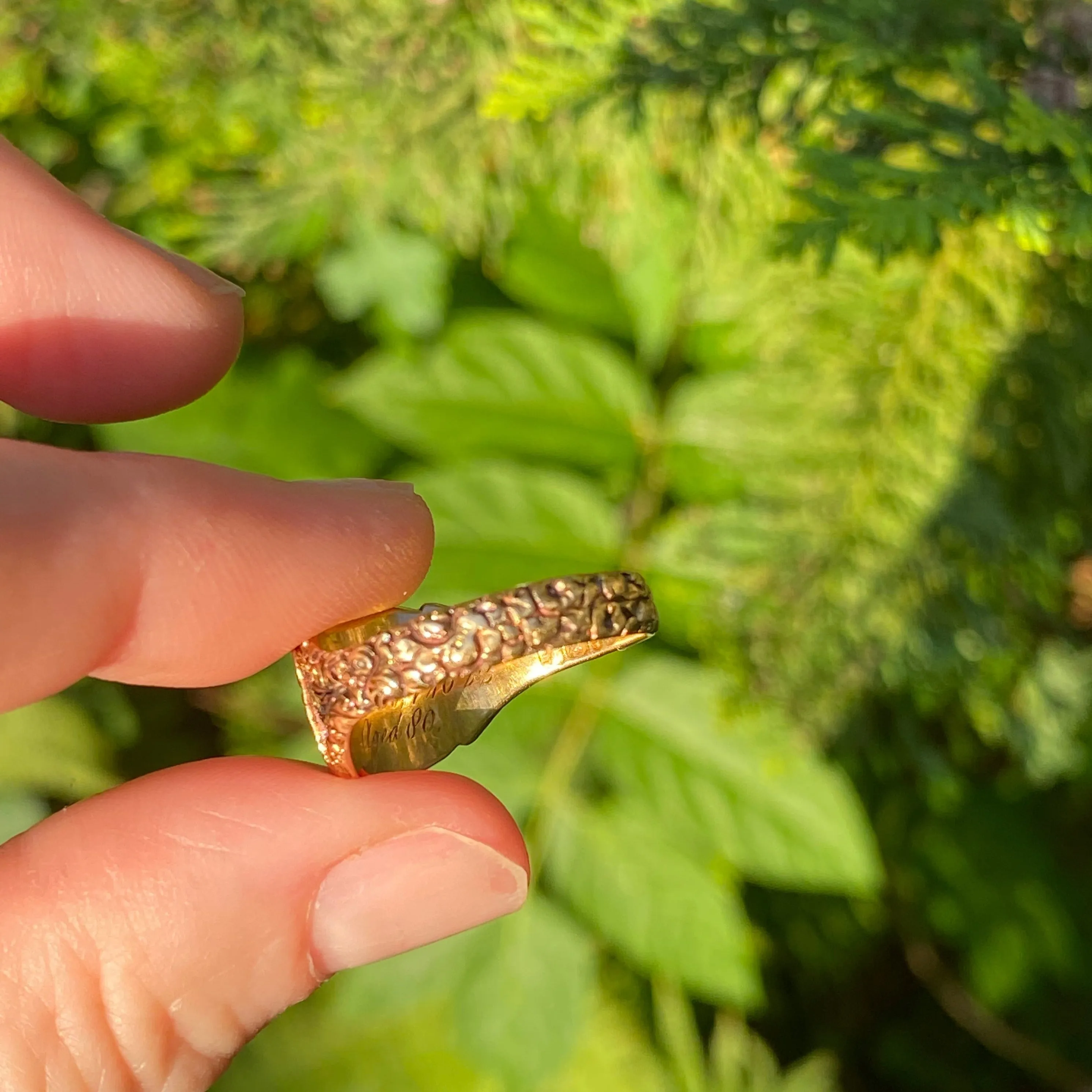 Antique Georgian 18K Gold Mourning Ring English 1822