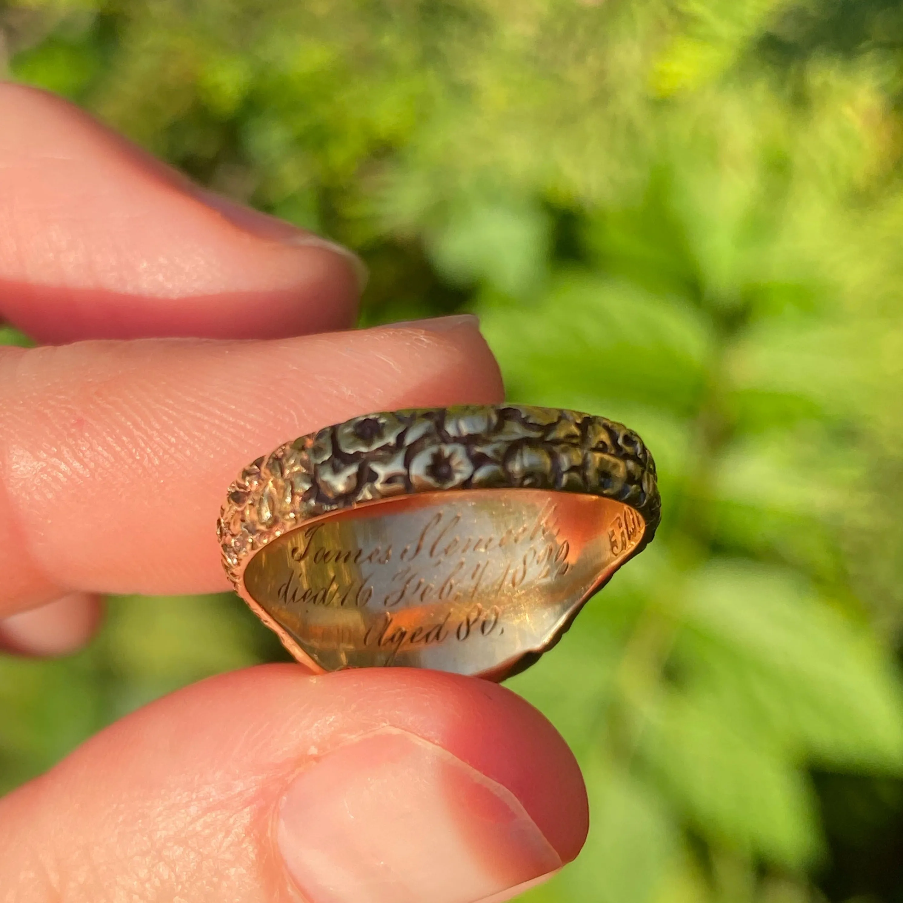 Antique Georgian 18K Gold Mourning Ring English 1822