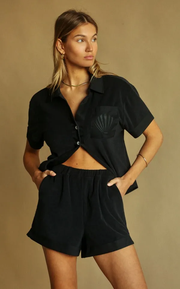 Araminta James | Terry Riviera Shirt Set Noir