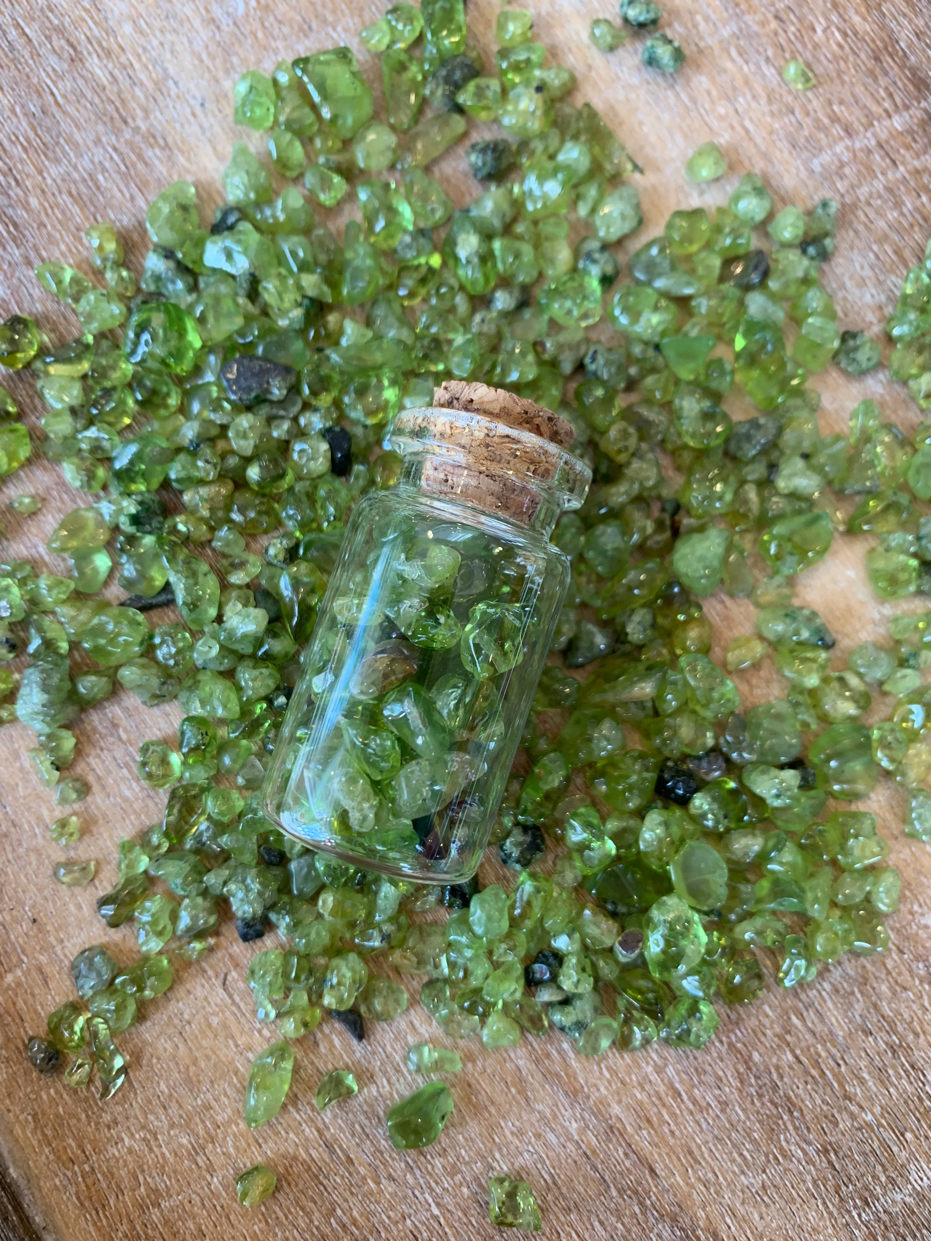 Arizona Peridot Rough in Bottle