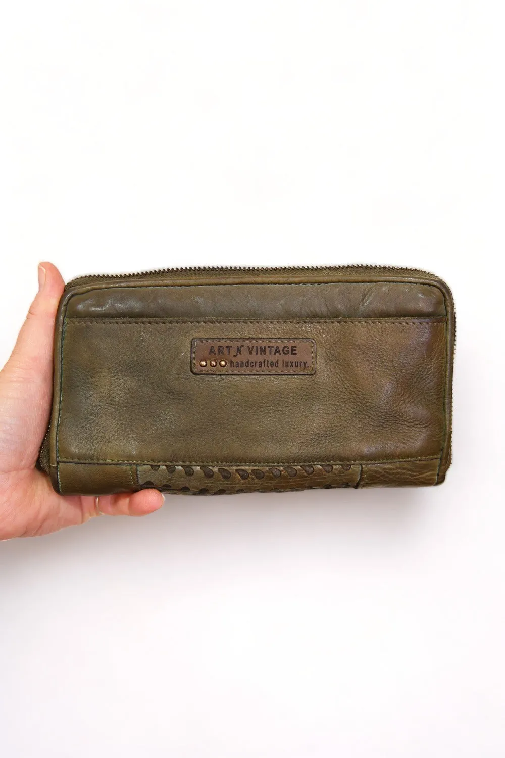 ART N' VINTAGE WAVE ZIP WALLET MARTINI OLIVE