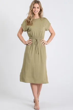 Aurora Midi Dress in Olive