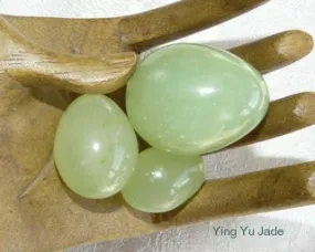 Auspicious Good Luck, Happiness, Health Jade Eggs Set of 3