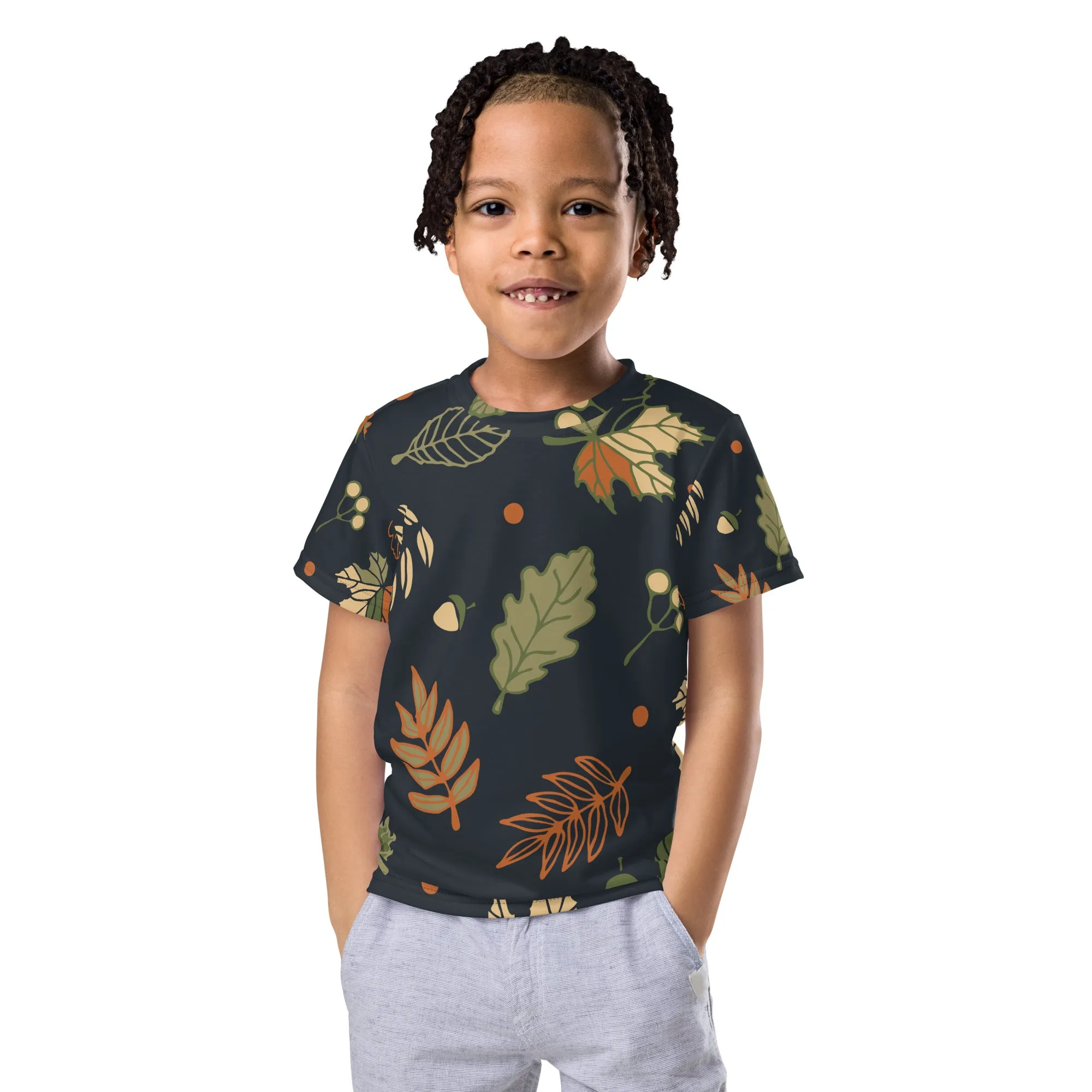 Autumn leaves Kids crew neck t-shirt