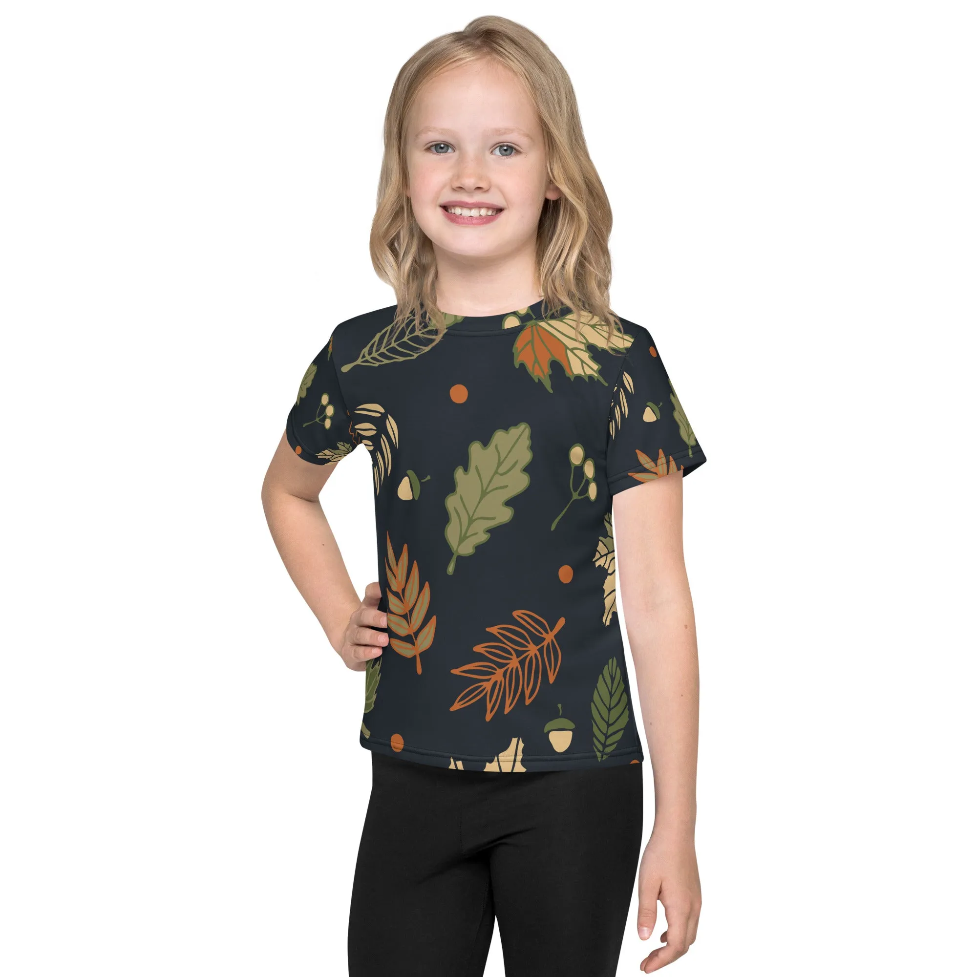 Autumn leaves Kids crew neck t-shirt