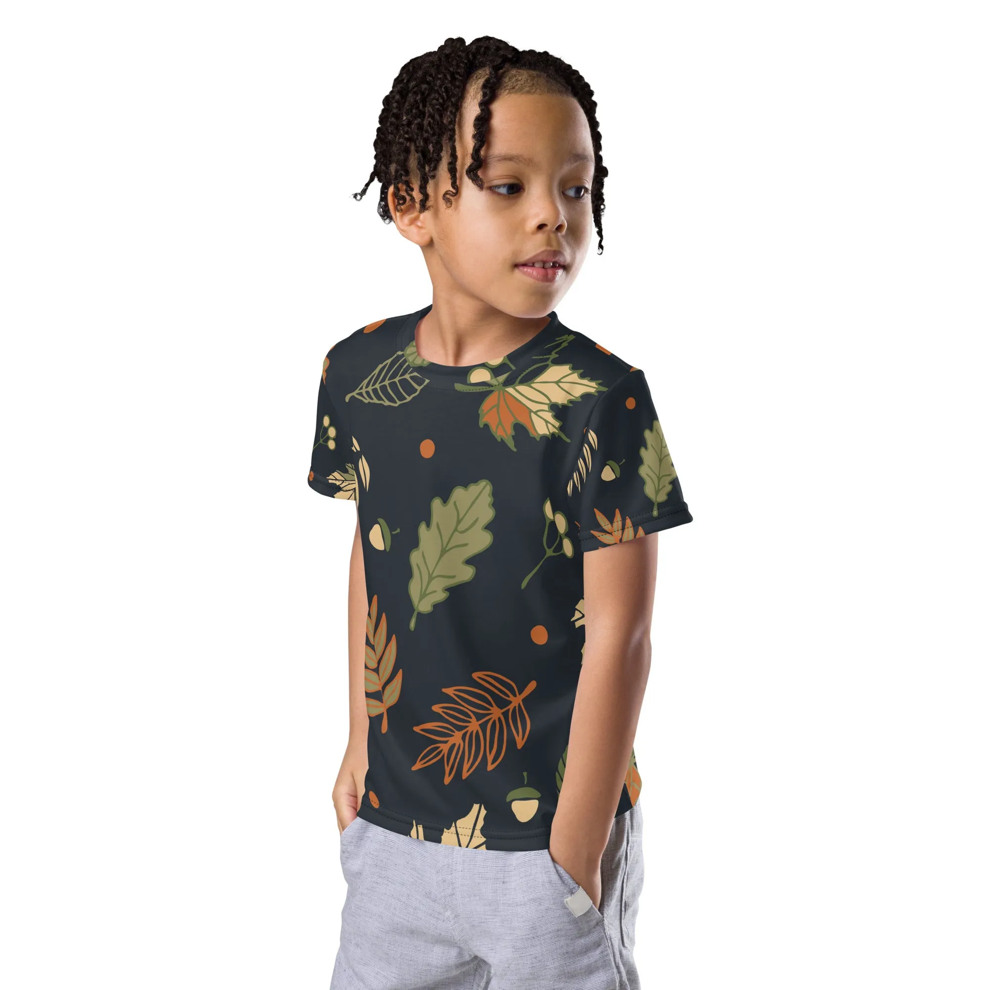 Autumn leaves Kids crew neck t-shirt