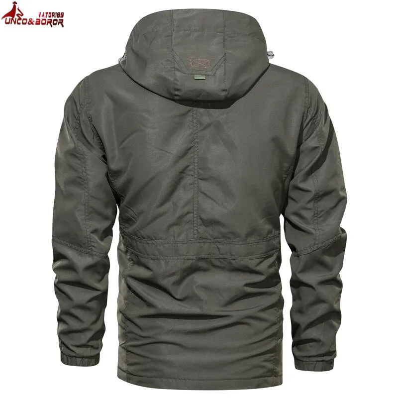 Autumn windbreaker Jacket Men's Multi Pocket Military Army outdoor ski Tourism Mountain Hiking coats