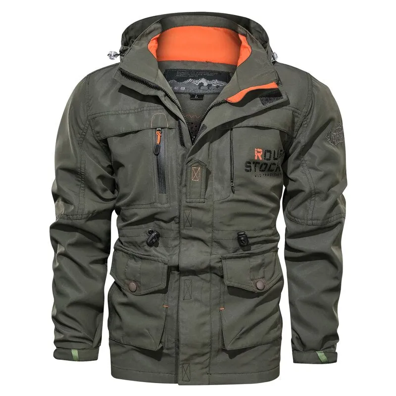 Autumn windbreaker Jacket Men's Multi Pocket Military Army outdoor ski Tourism Mountain Hiking coats