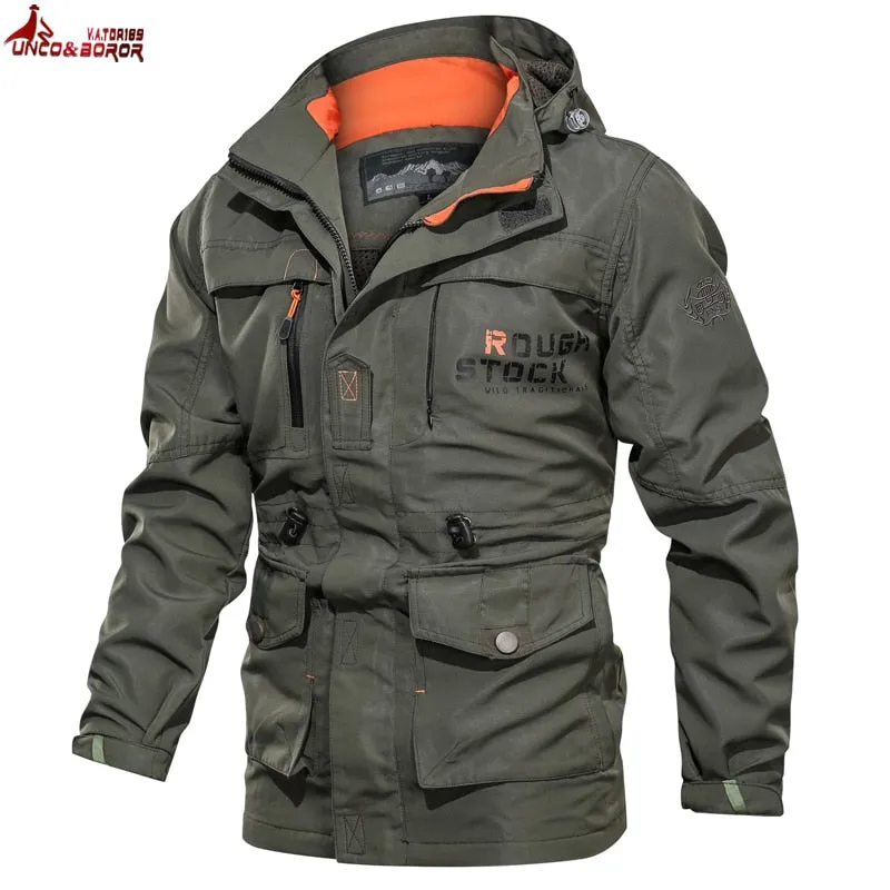 Autumn windbreaker Jacket Men's Multi Pocket Military Army outdoor ski Tourism Mountain Hiking coats