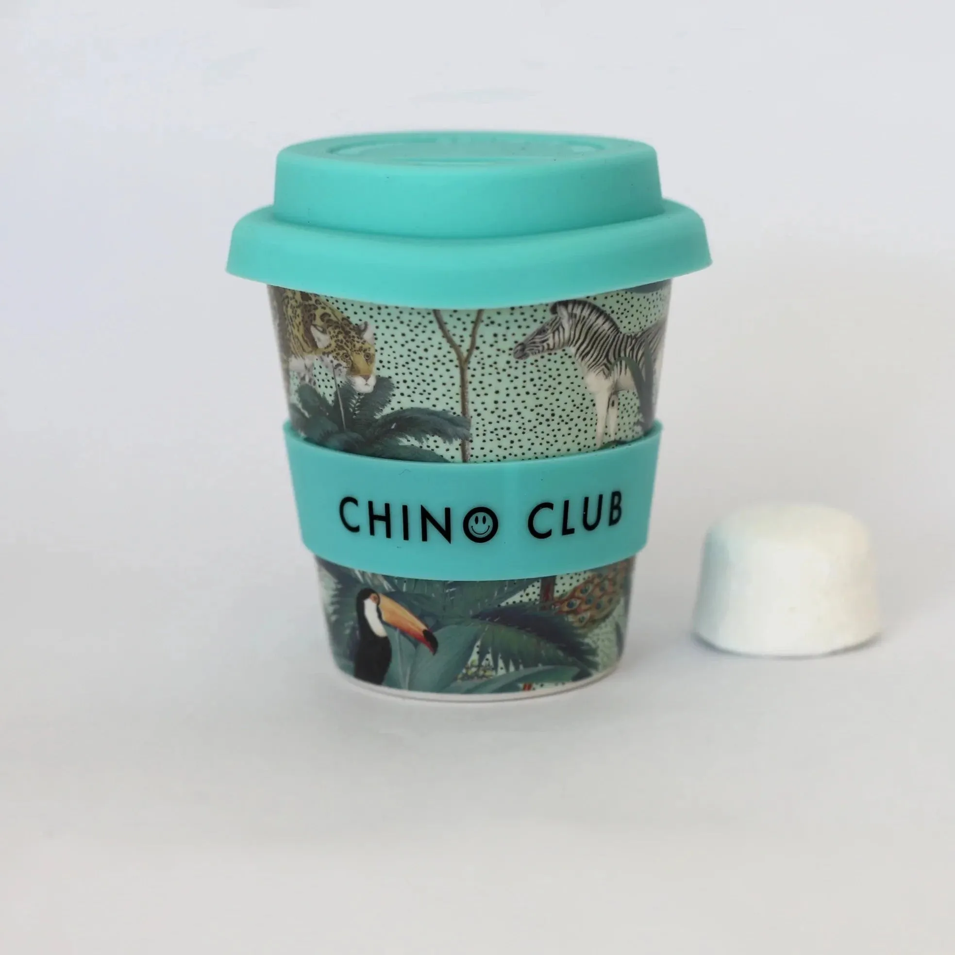 Baby Chino Cup with Lid - Aqua Jungle