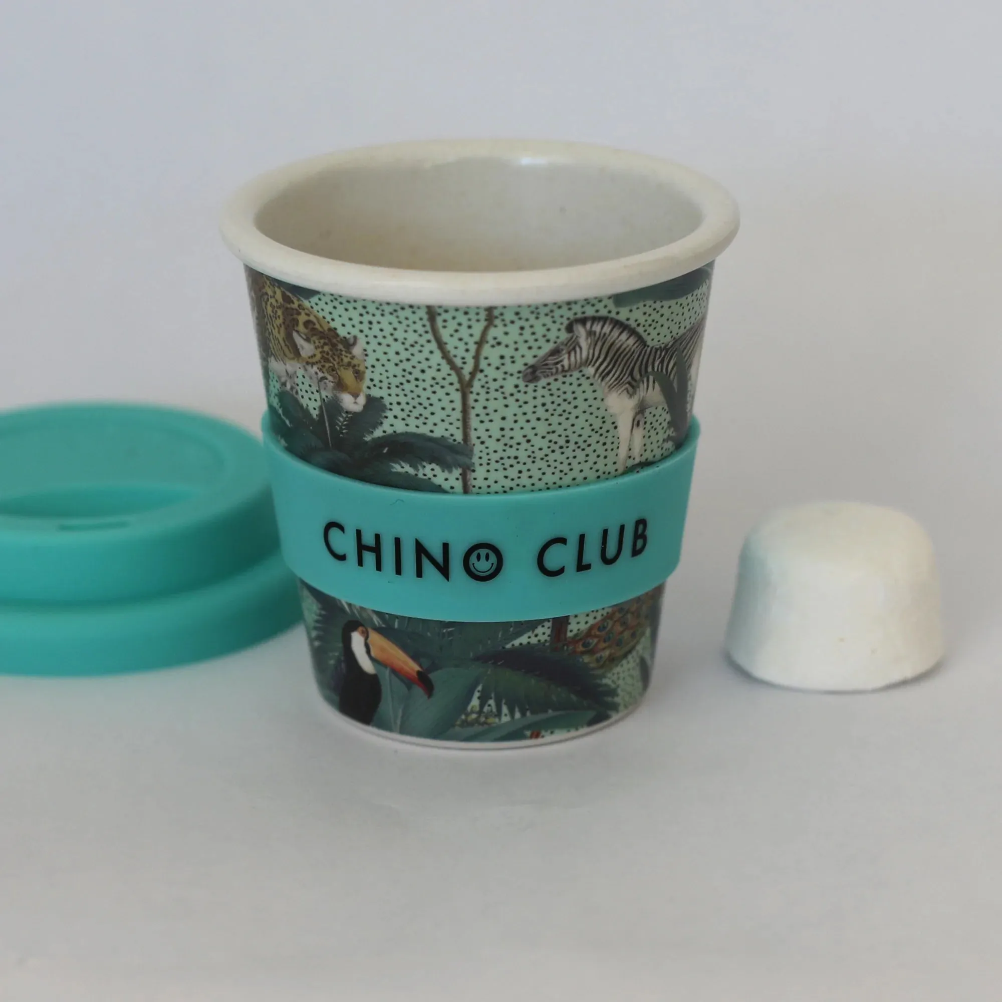 Baby Chino Cup with Lid - Aqua Jungle