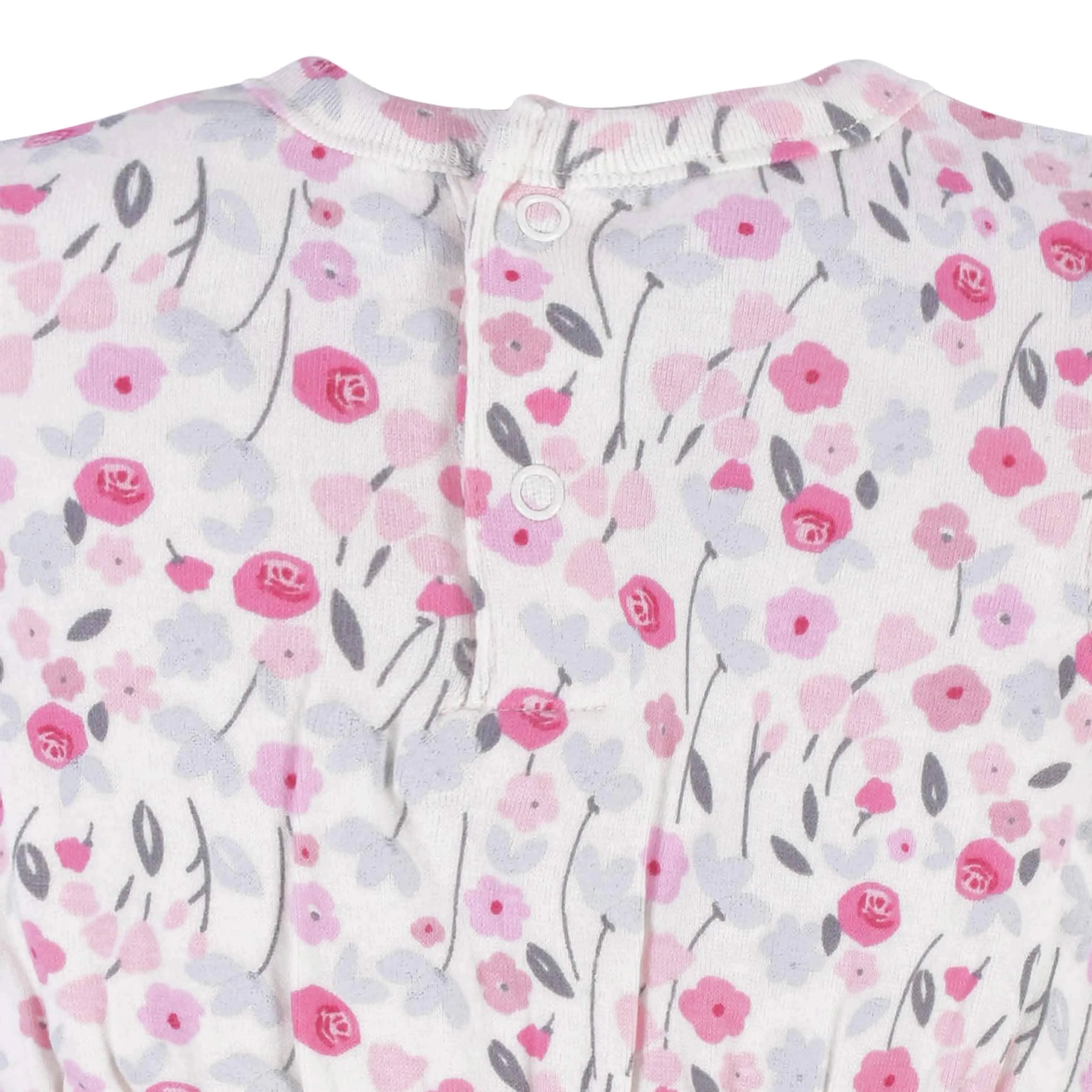 Baby Girls Comfy Stretch Roses & Bunnies Romper