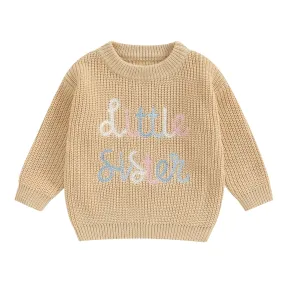 Baby Girls Deluxe Sweater - LITTLE SISTER