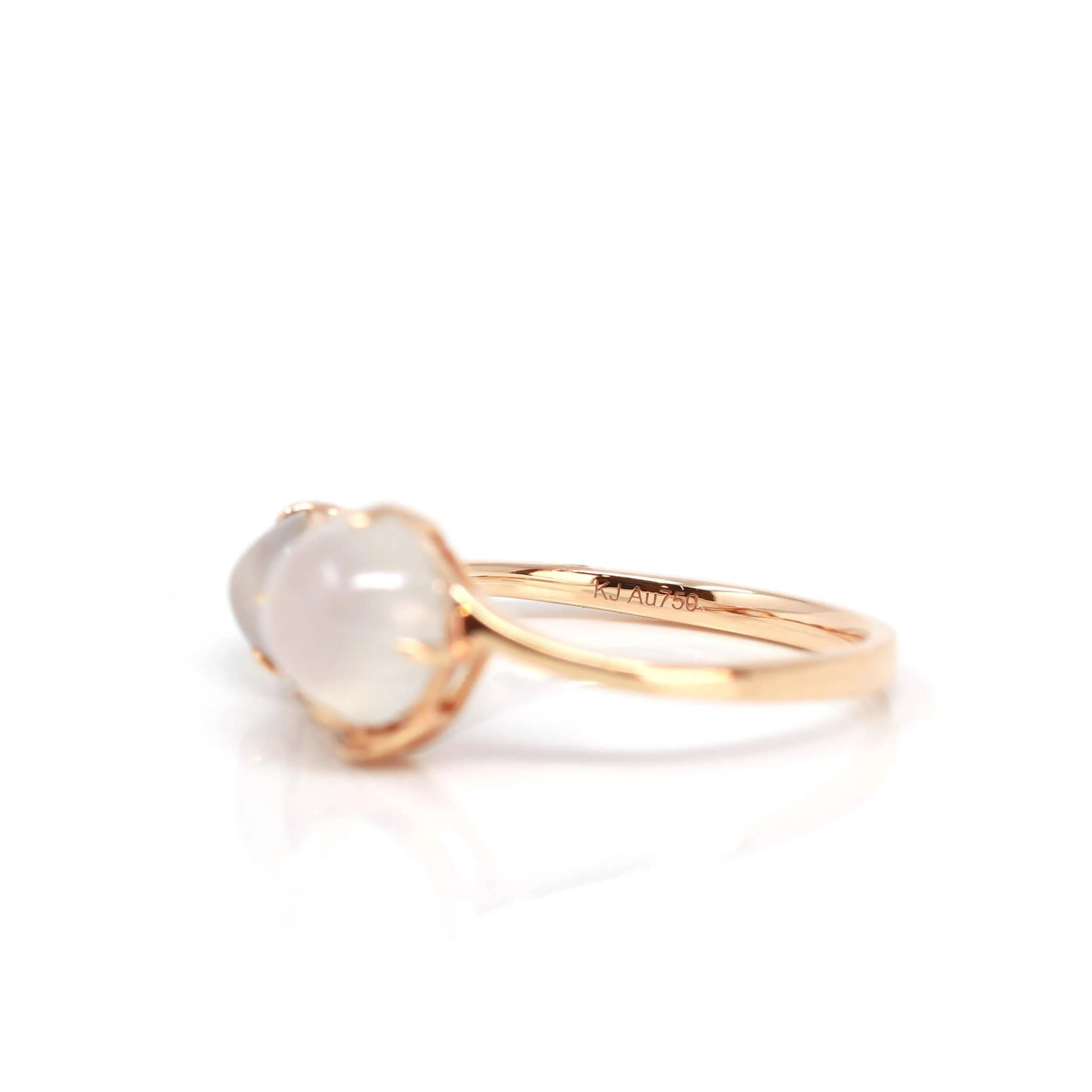 Baikalla? "Jules" 18k Rose Gold Natural Ice Jadeite Engagement Ring With Rubys & Diamonds