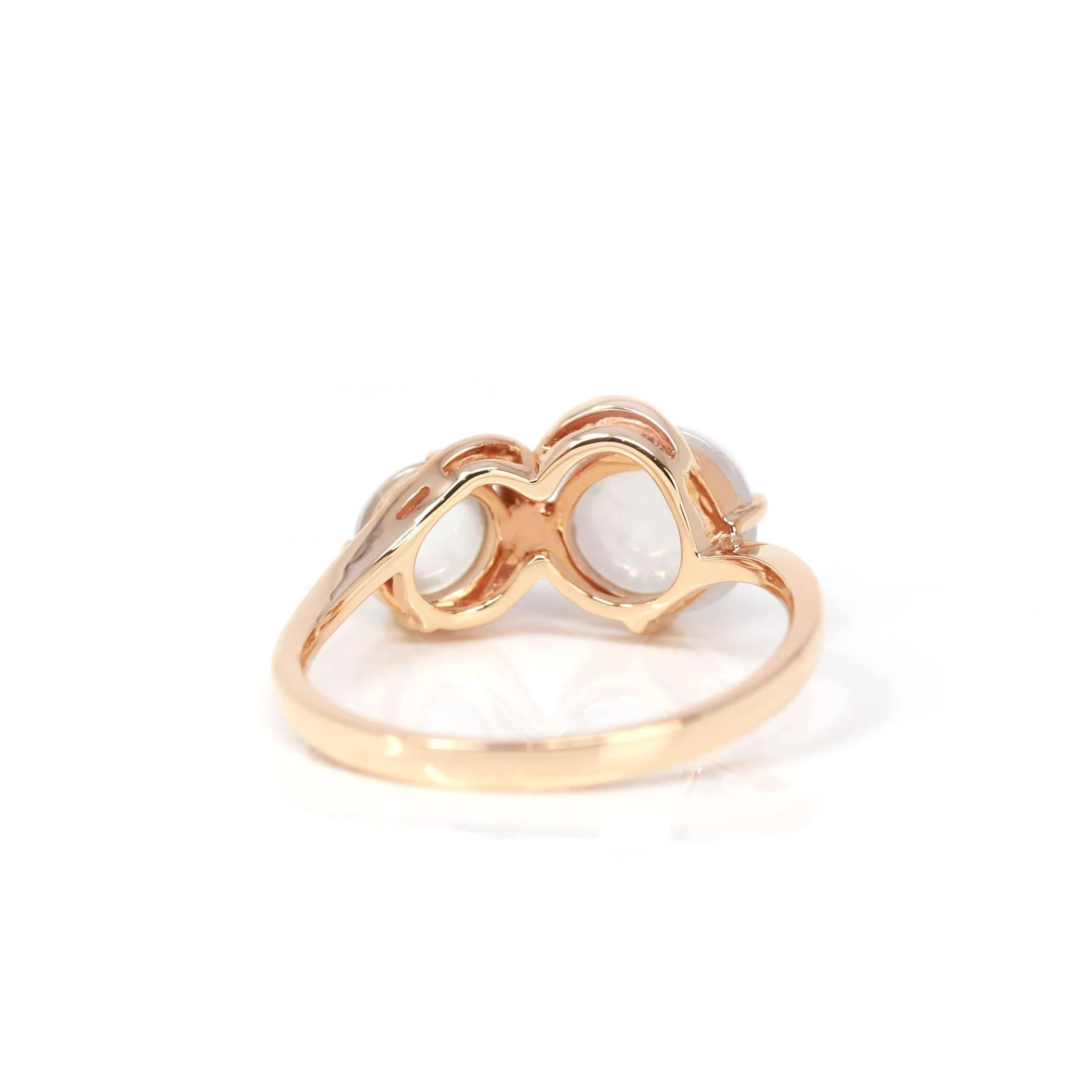 Baikalla? "Jules" 18k Rose Gold Natural Ice Jadeite Engagement Ring With Rubys & Diamonds