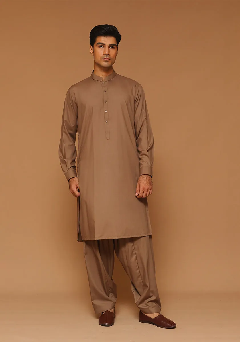 Basic Poly Viscose Wood Smoke Classic Fit Suit