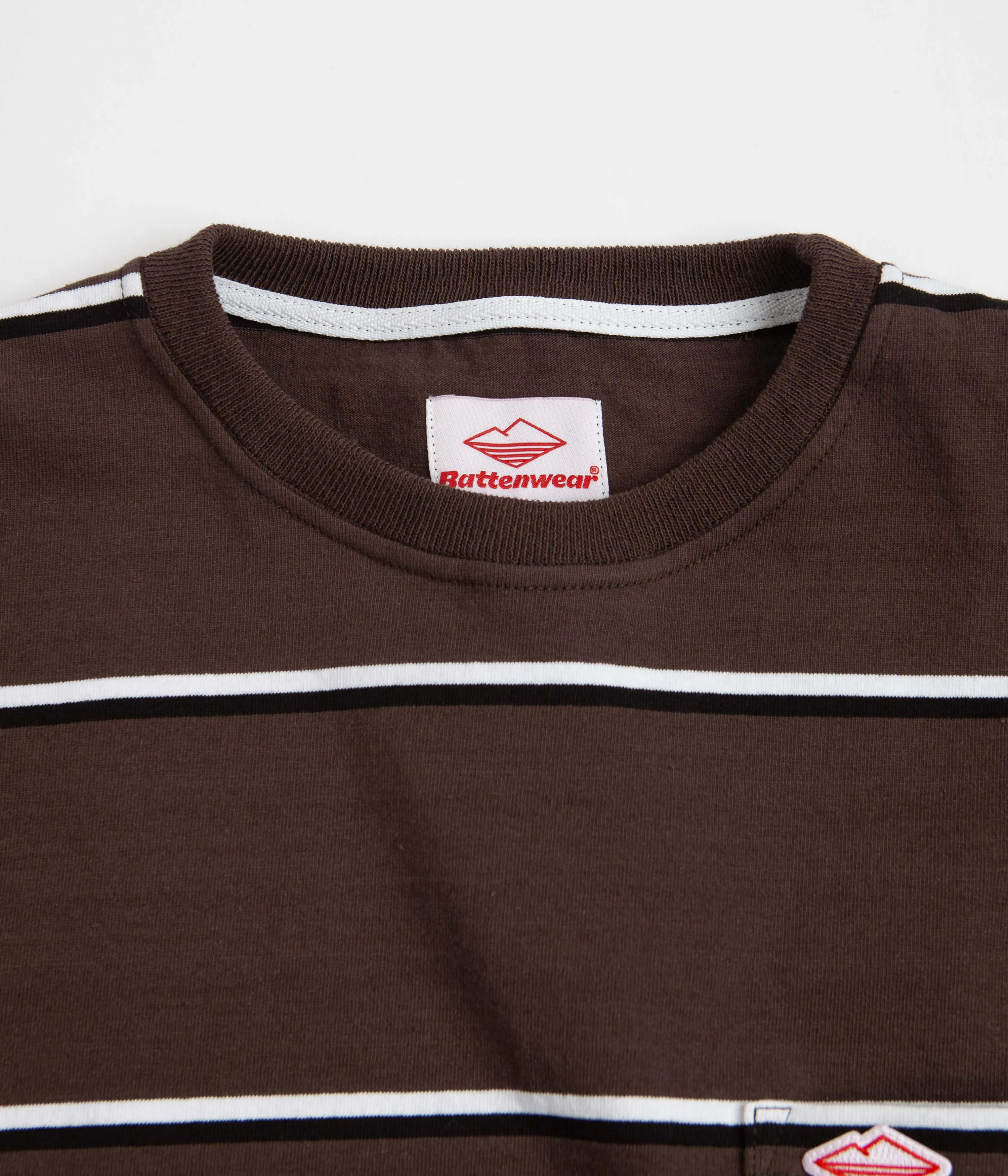 Battenwear Pocket Rugby T-Shirt - Olive Stripe