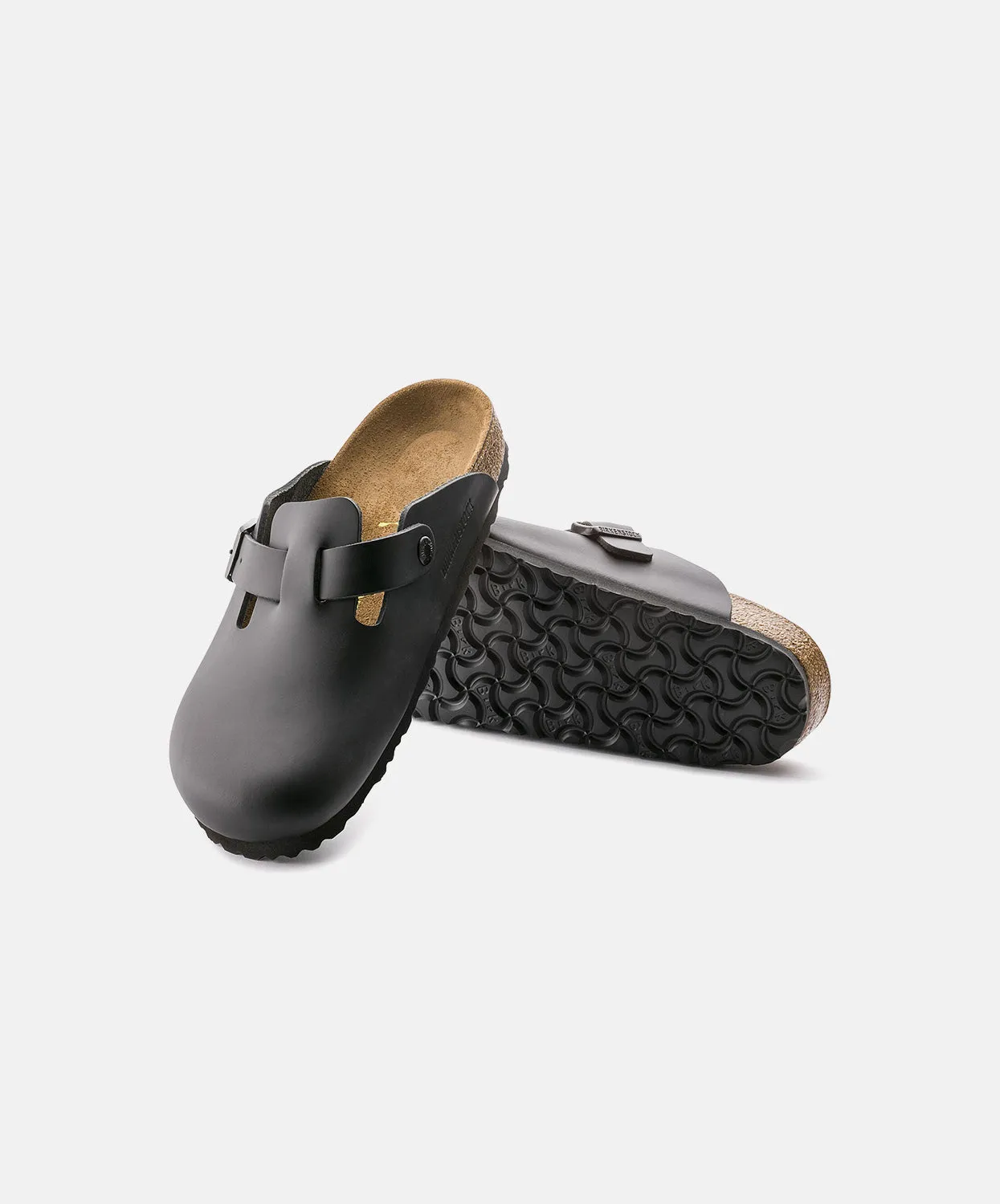 Birkenstock Boston Leather Black Clogs