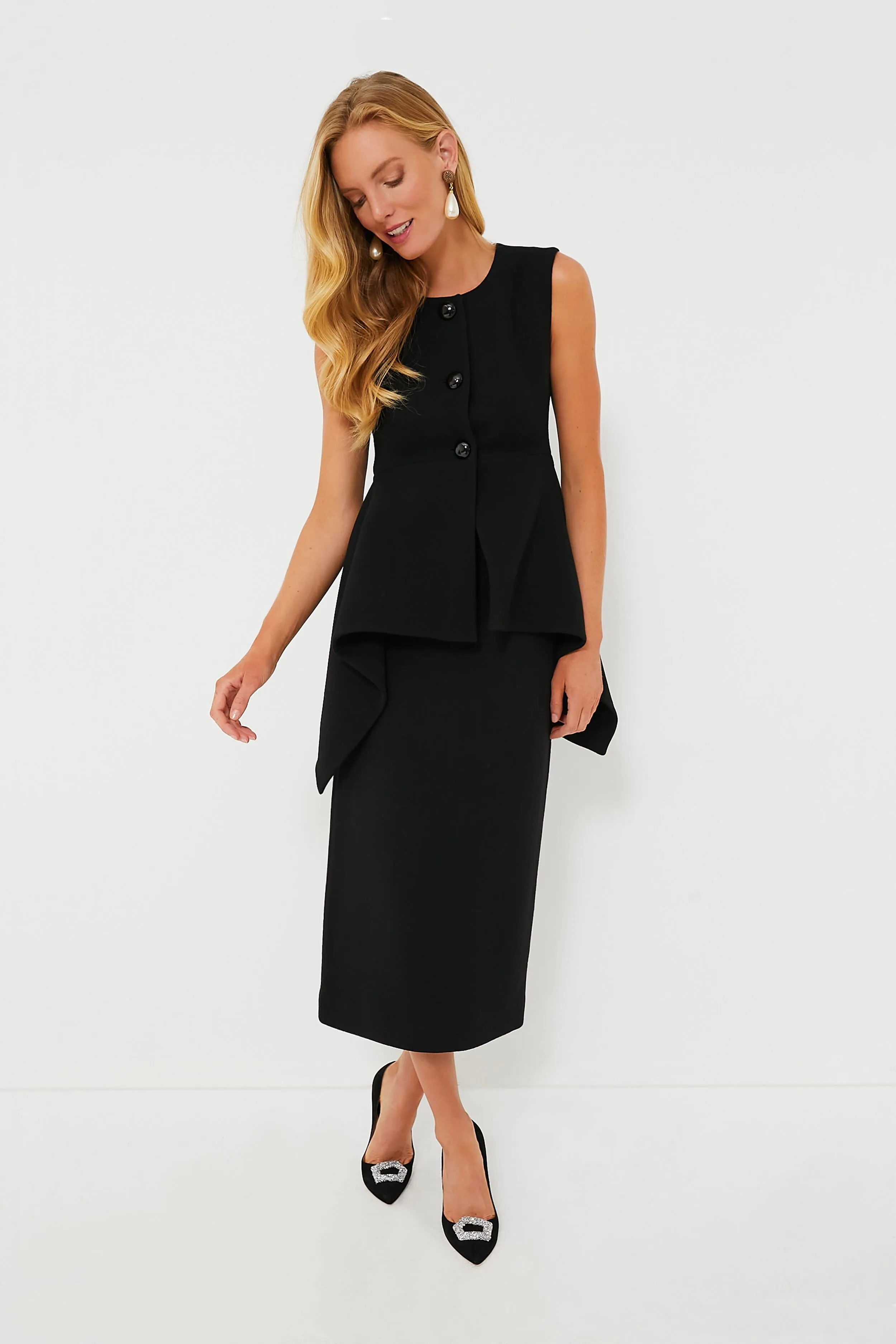 Black Yasmeen Midi Skirt