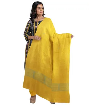 Black yellow handwoven cotton nuapatna dress material