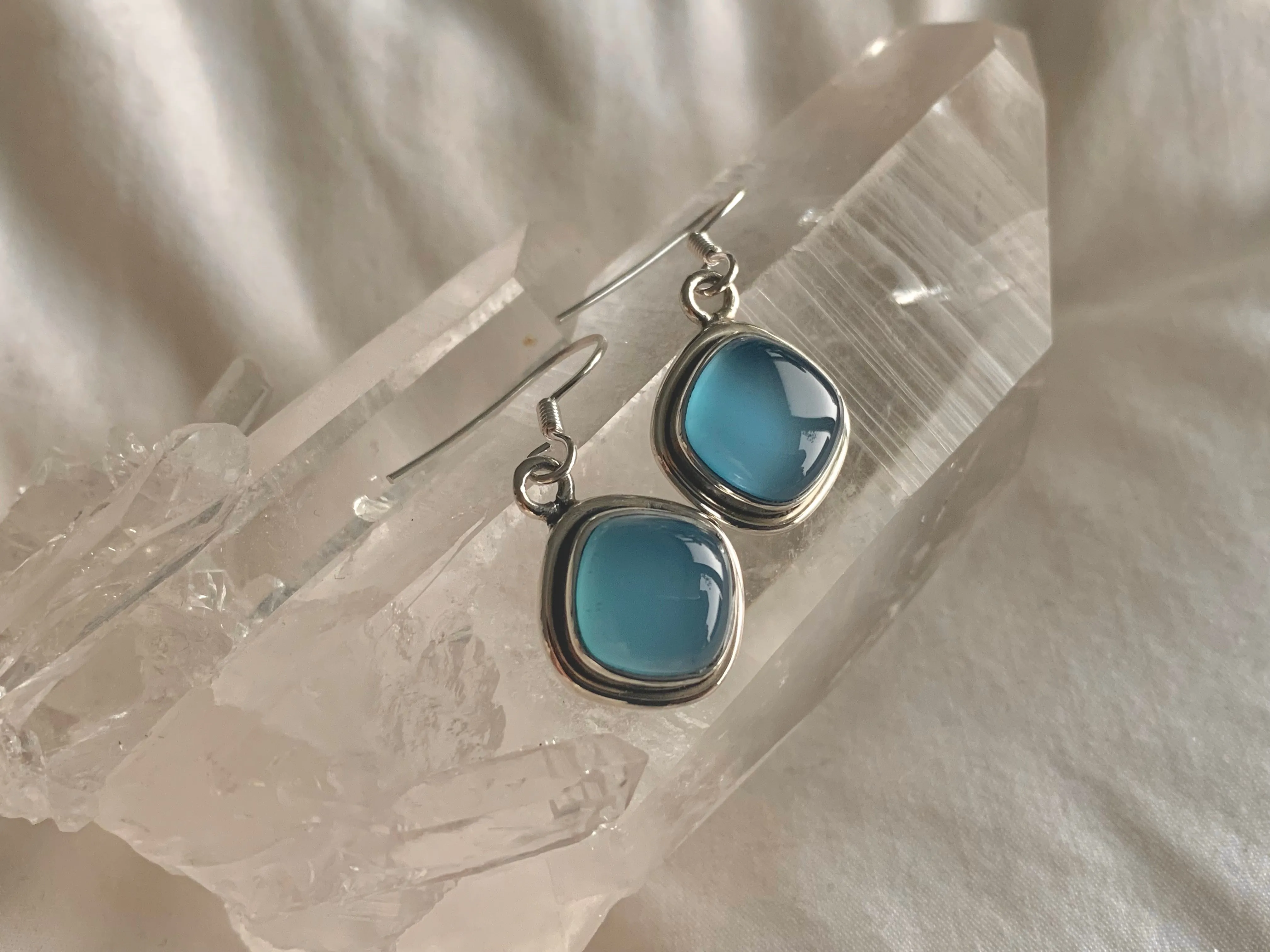 Blue Chalcedony Brea Earrings - Lozenge