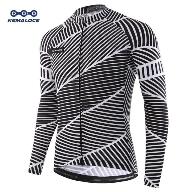 Blue Men Pro Long Sleeve Cycling Jersey Maillot Ropa Ciclismo Autumn Spring Cycling Top MTB Polyester Bike Jersey Bicycle Shirts