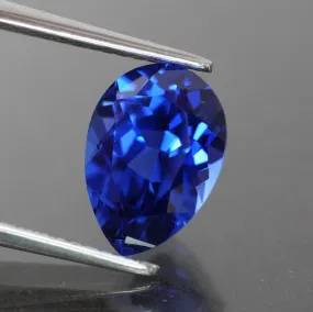 Blue Sapphire | lab created, pear cut 10x7mm, VS 2.30ct