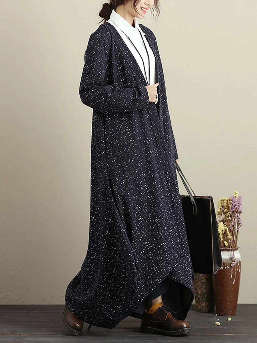 Cardigan Long Sleeves Blue Autumn Winter Coat For Women