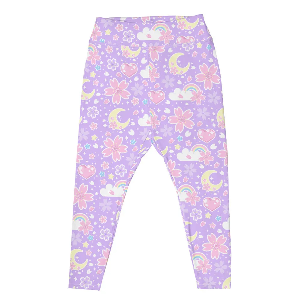 Cherry Blossom Dreams Purple Plus Size Leggings