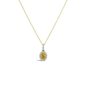 Clara by Martin Binder Yellow Diamond Halo Necklace (0.43 ct. tw.)