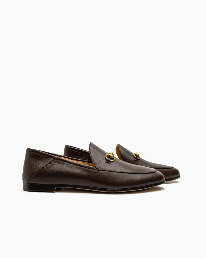 Classic Metal Buckle Leather Loafers