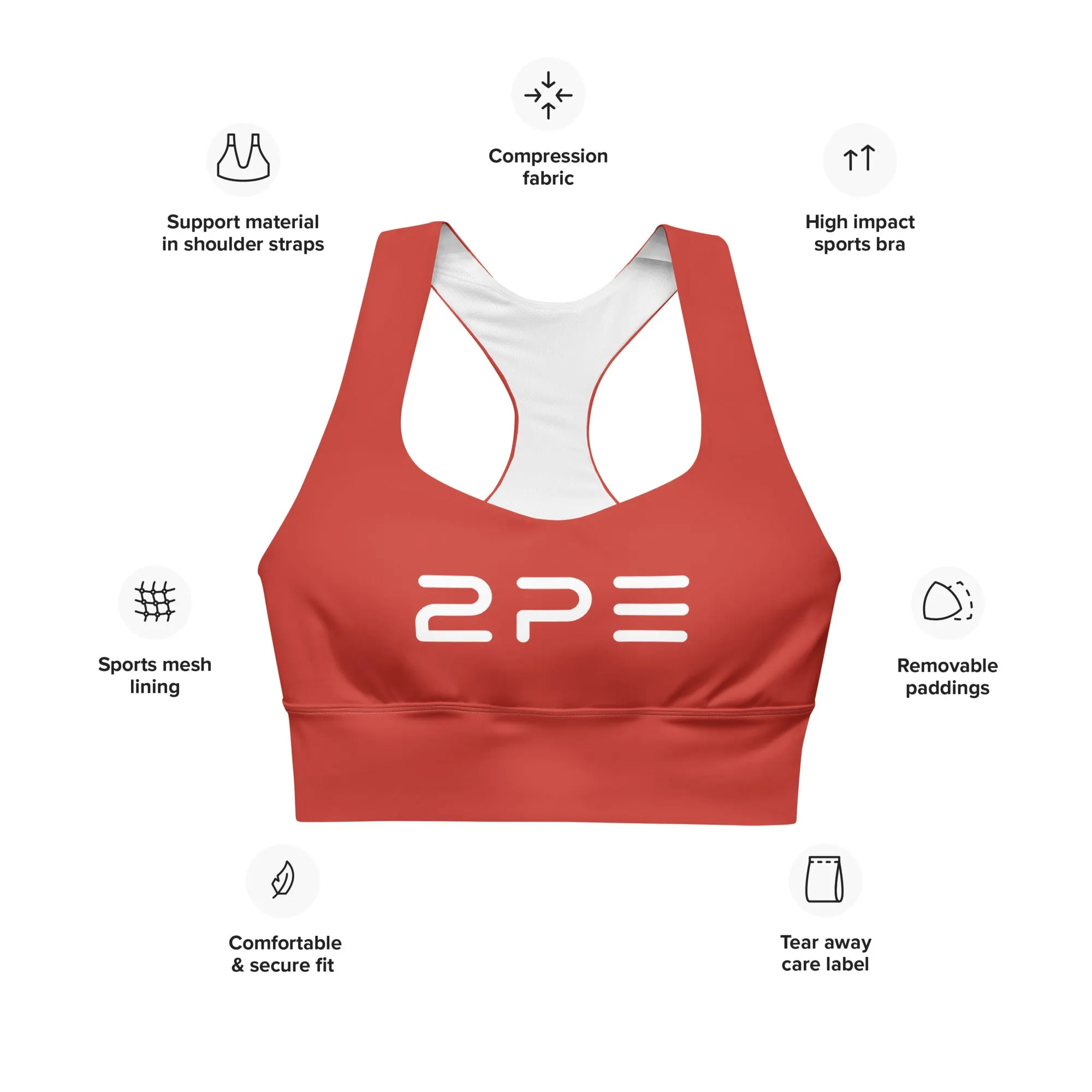 Compression sports bra - Red