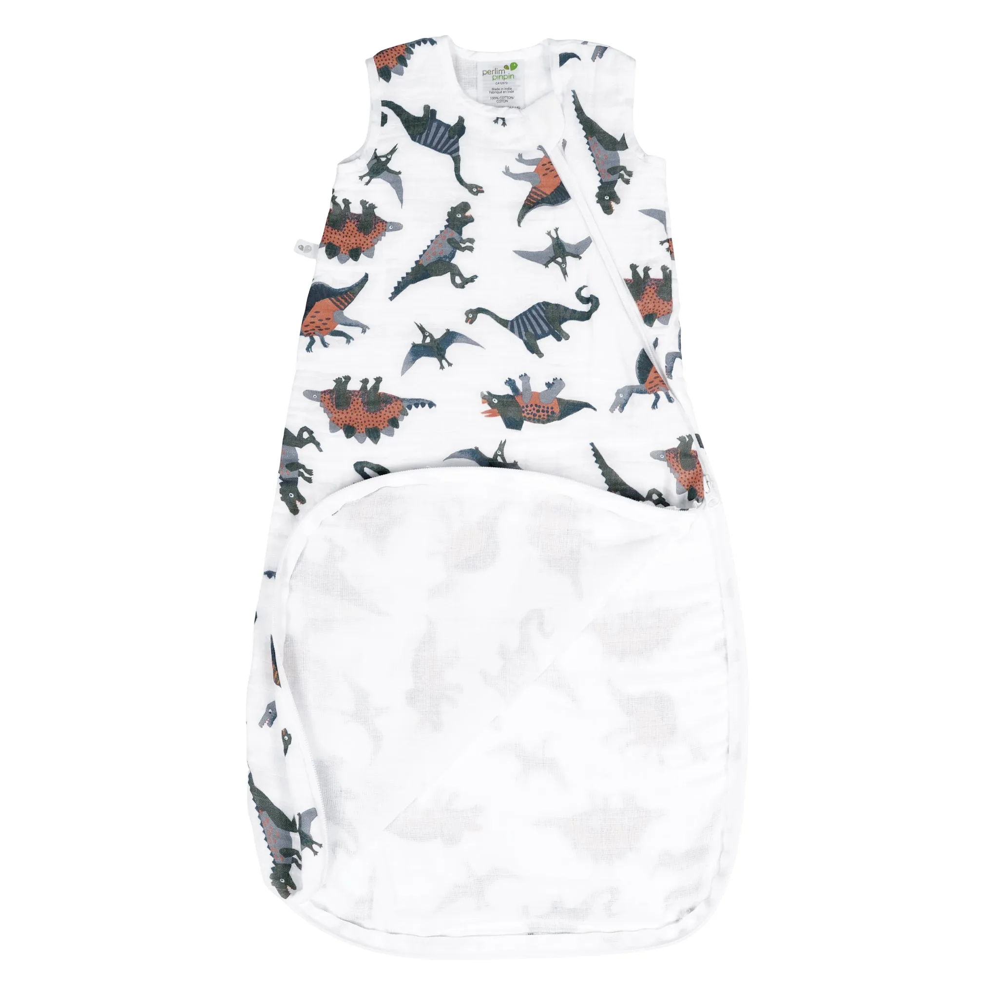 Cotton muslin sleep sack - Dinos (0.7 tog)