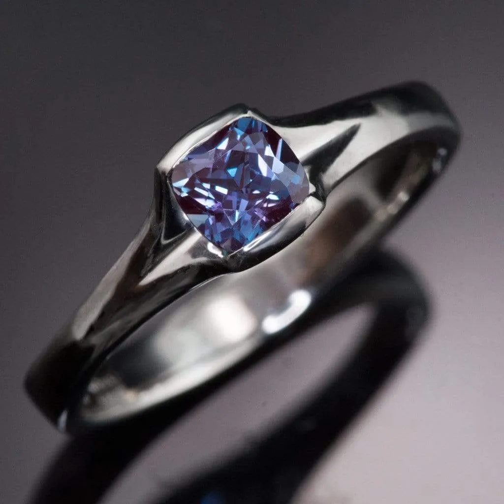 Cushion Cut Lab Created Alexandrite Gemstone