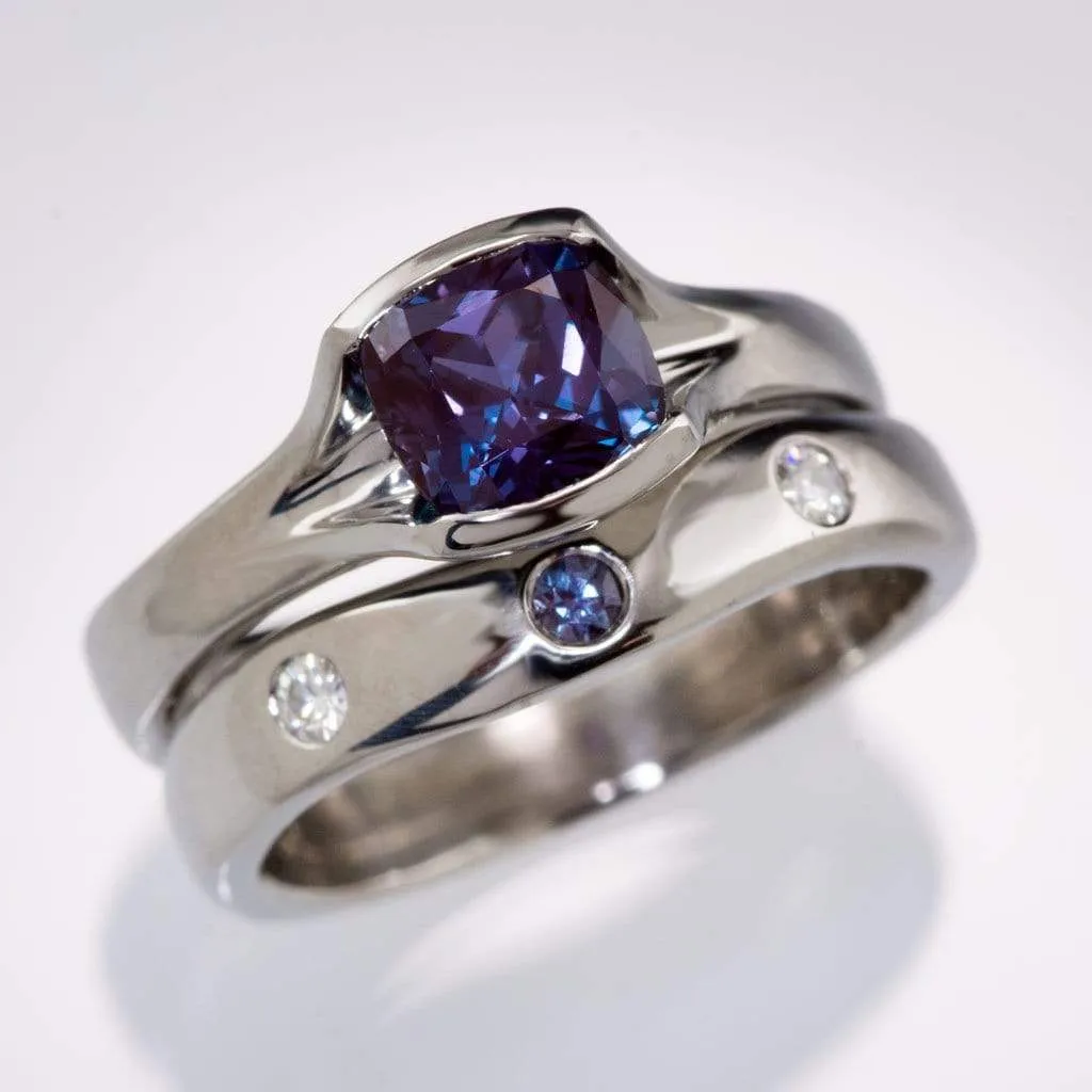 Cushion Cut Lab Created Alexandrite Gemstone